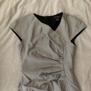 Club Monaco Houndstooth Side Ruched Dress